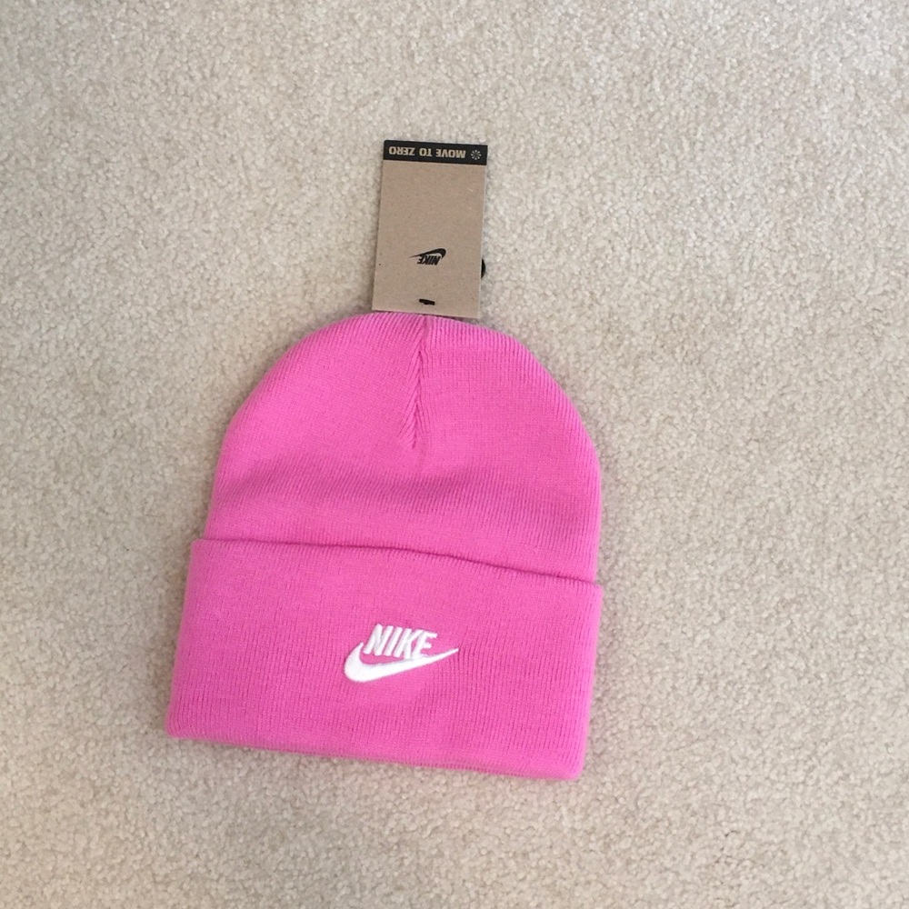 Nike Hot Pink Beanie with White Swoosh
